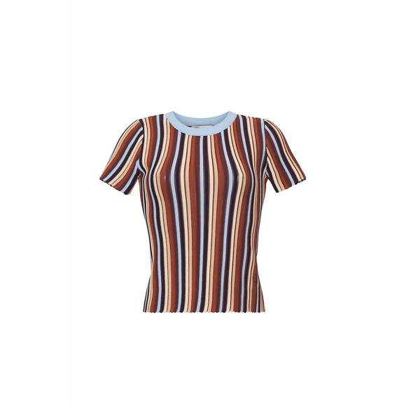 NEW CARA CARA knoll crewneck top in metalic stripe - Picture 3 of 4